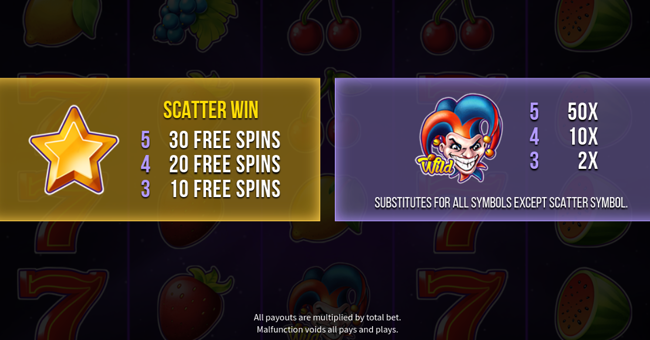 joker 40 paytable 1 paytable