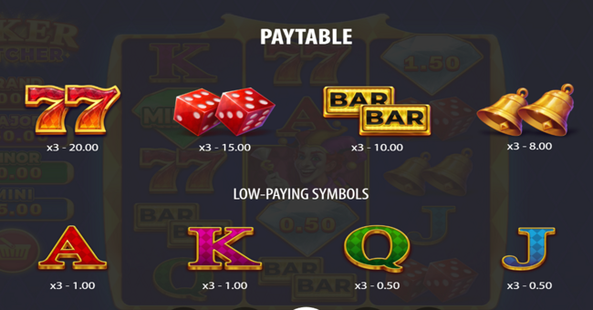joker catcher paytable paytable