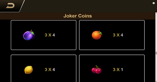 joker coins hit the cash paytable 3 paytable