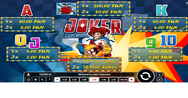 joker explosion paytable paytable