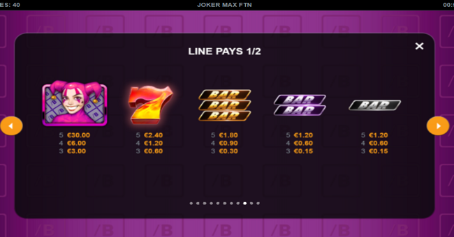 joker max ftn paytable 1 paytable