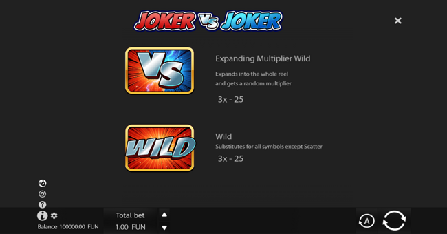 joker vs joker paytable 1 paytable