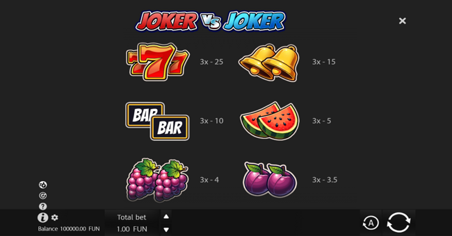joker vs joker paytable 2 paytable