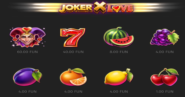 joker x love paytable 1 paytable