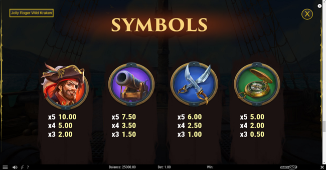 jolly roger wild kraken paytable 2 paytable