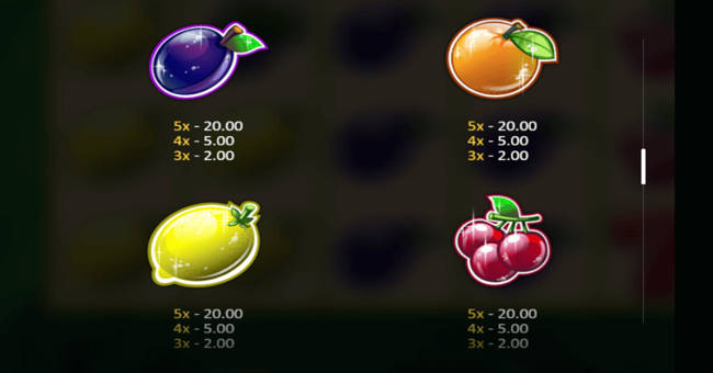 juicenfruits paytable 2 paytable