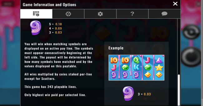 juicy jewels paytable2 paytable