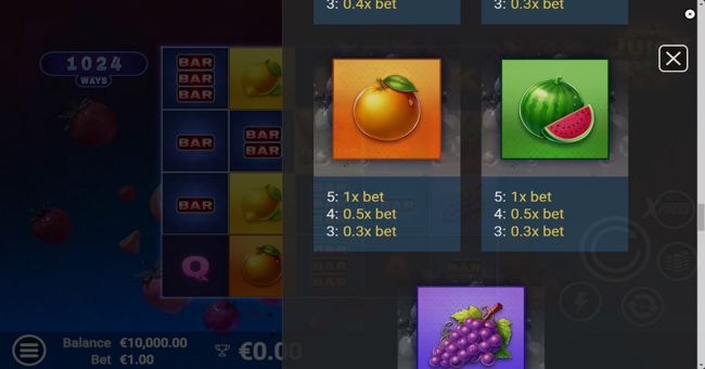 juicypop paytable 2 paytable