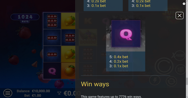 juicypop paytable 7 paytable