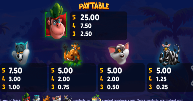 jungle beats paytable 1 paytable