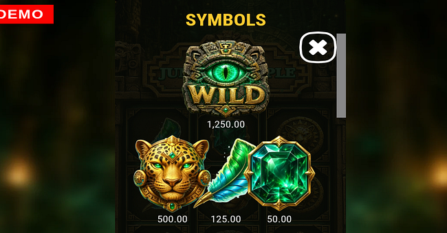 jungle temple paytable 1 paytable