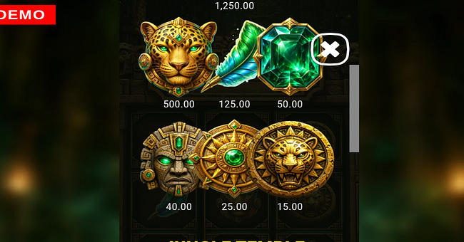 jungle temple paytable 2 paytable