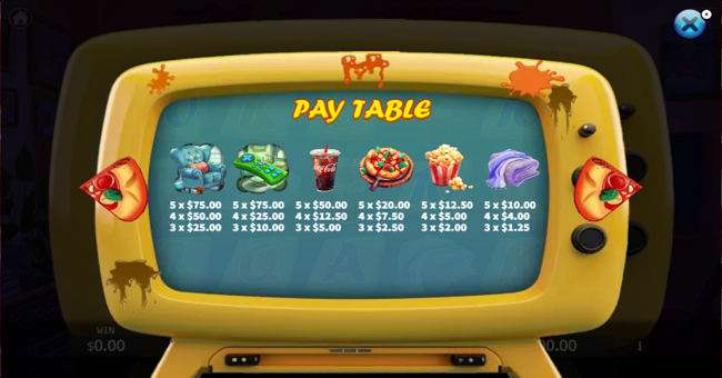ka gaming couch potato paytable 1 paytable