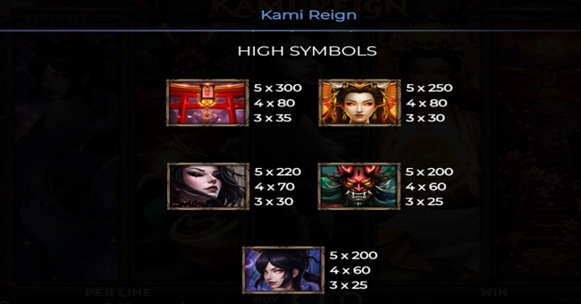 kami reign paytable 1 paytable