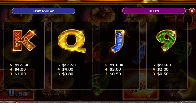 kanga cash extra paytable 3 paytable