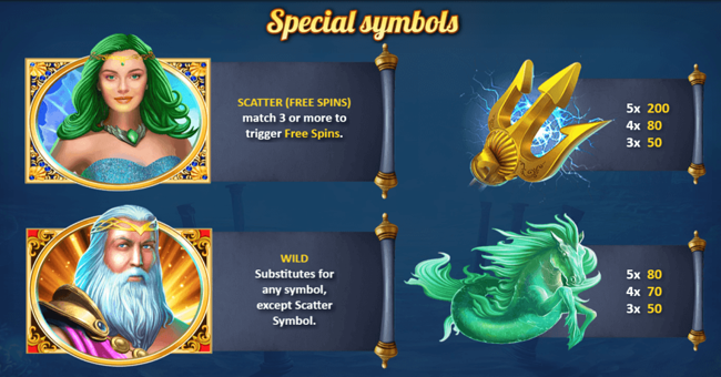 king of the trident paytable 1 paytable