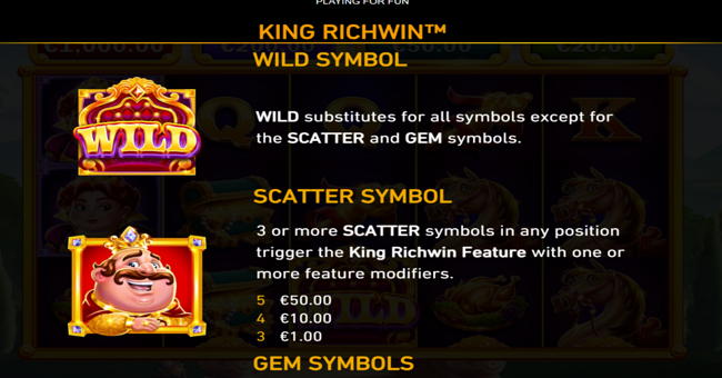 king richwin paytable 1 paytable