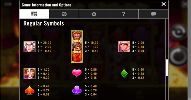 king winalot paytable paytable