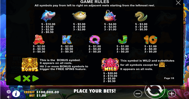 kraken 2 paytable paytable