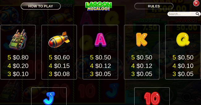 lagoon megaloot paytable 2 paytable