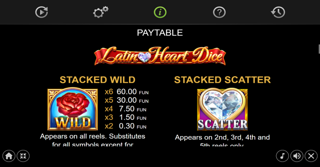 latin heart dice paytable 1 paytable