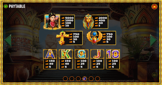 legend of horus paytable 1 paytable