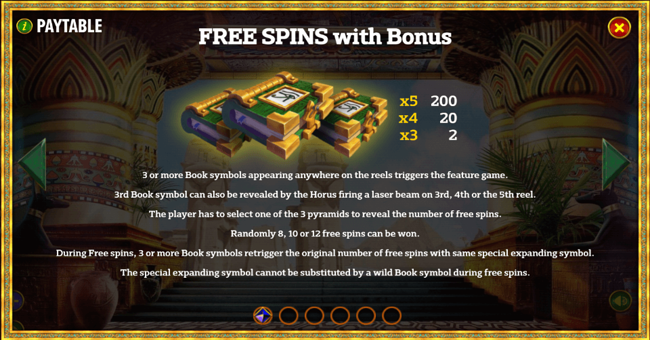 legend of horus paytable 2 paytable
