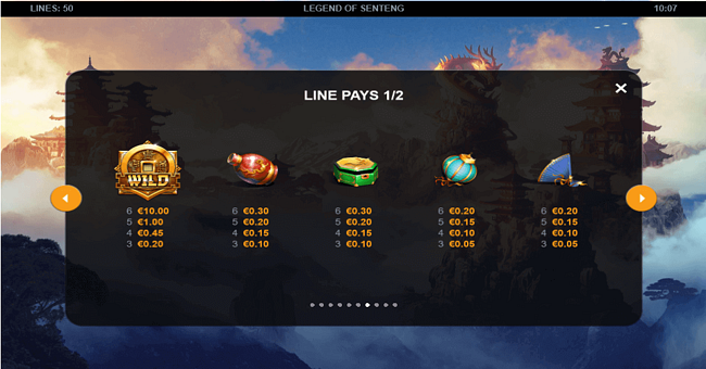 legend of senteng paytable 3 paytable