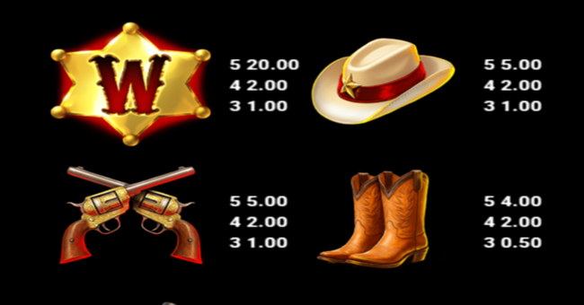 legendary lawman cash em all paytable 1 paytable