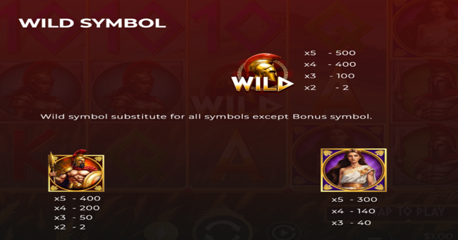 legends of sparta paytable 1 paytable