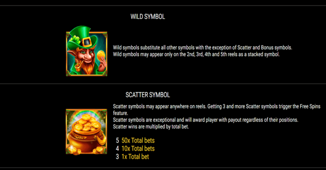 leprechauns coins paytable paytable