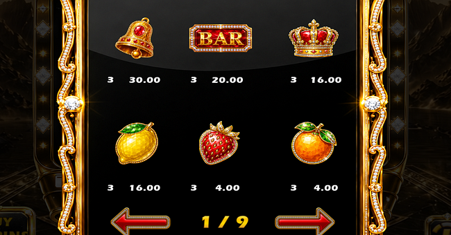 lightning diamond vip hold and win 3x3 paytable 1 paytable