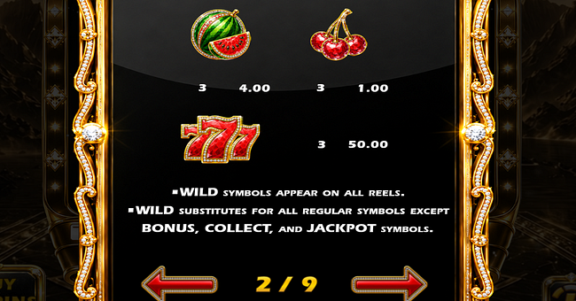 lightning diamond vip hold and win 3x3 paytable 2 paytable