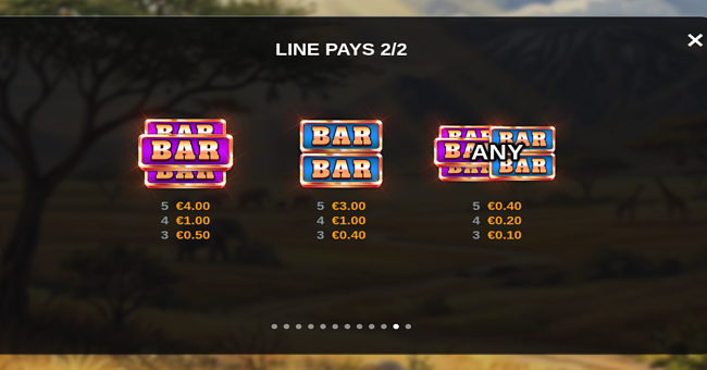 lions land hold and win paytable 2 paytable