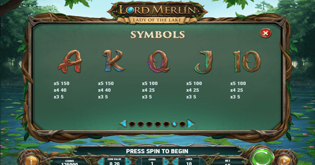 lordmerlinandtheladyofthelakepaytable2 paytable