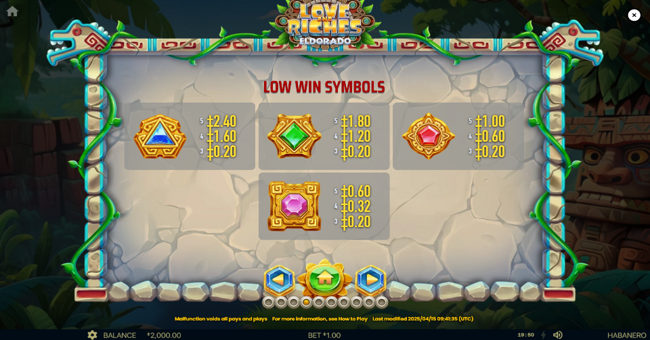 love and riches eldorado paytable 3 paytable