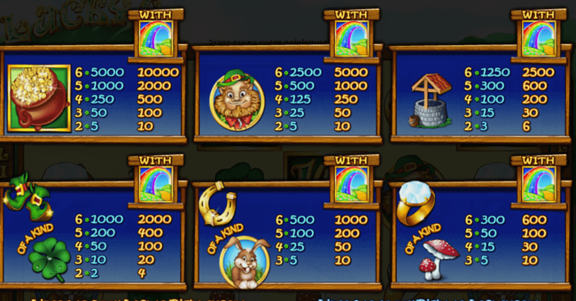 lucky 6 paytable paytable