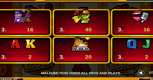 lucky band hold and win paytable paytable