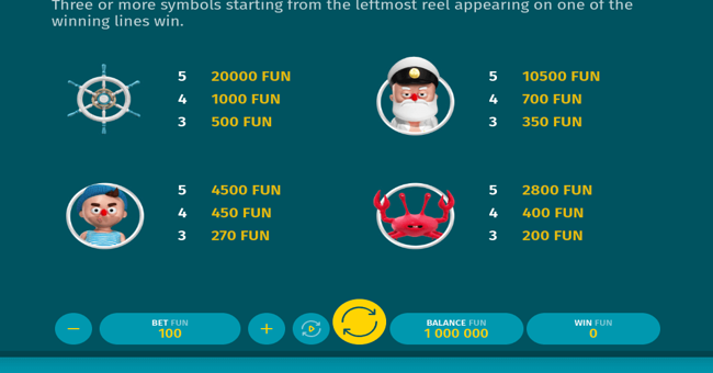 lucky captain paytable paytable