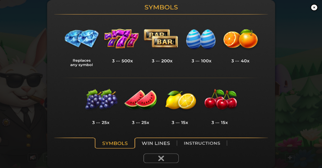 lucky easter bunny paytable paytable