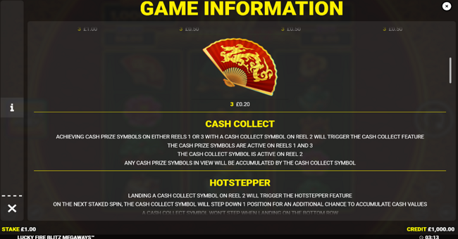 lucky fire blitz megaways paytable 2 paytable