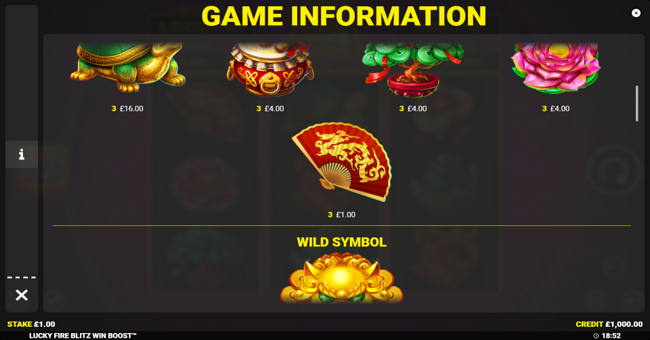 lucky fire blitz win boost paytable 2 paytable