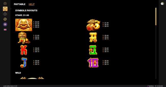 lucky golden coins paytable paytable