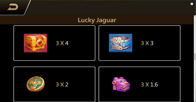 lucky jaguar paytable 1 paytable