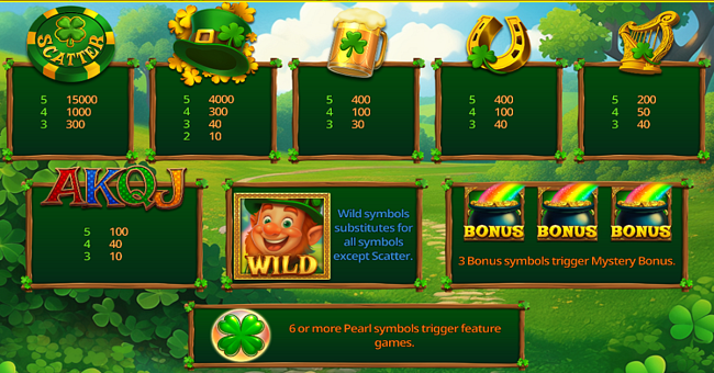lucky jimmy pots and pearls paytable paytable