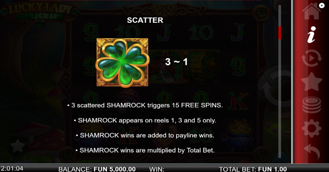 lucky lady leprechaun paytable 1 paytable