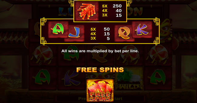 lucky lion paytable2 v2 paytable