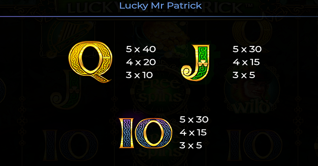 lucky mr patrick paytable 3 paytable