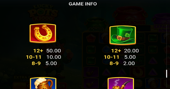 lucky pots x1000 paytable 1 paytable