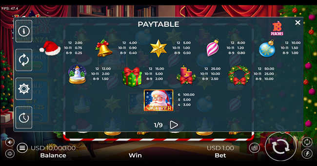 lucky santa bonanza paytable paytable